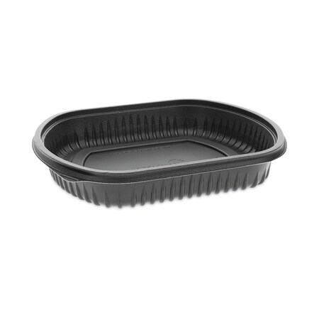 Pactiv Evergreen EarthChoice ClearView MealMaster Container, 36 oz, 9.38 x 8 x 1.5, Black, PK250 0CN846360000